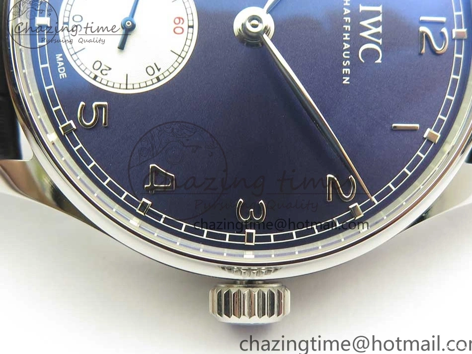 MIROTIME 0227 Seasonal Portuguese Tourbillon IW5463 SS ZF Best Edition Blue Dial on Black Leather Strap 7171